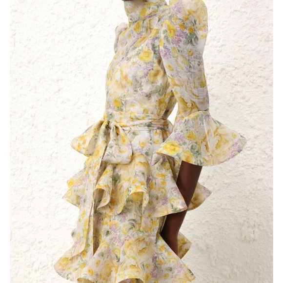 Zimmermann HARMONY TIERED MIDI DRESS in size 0. - Picture 3 of 5